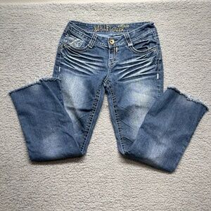 Wallflower Jeans 1HR0562 Womens Size 7 Regular Medium Wash Denim Boot Cut Pants‎